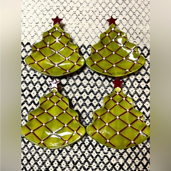Pottery Barn Other - POTTERY BARN CHRISTMAS TREE PLATES